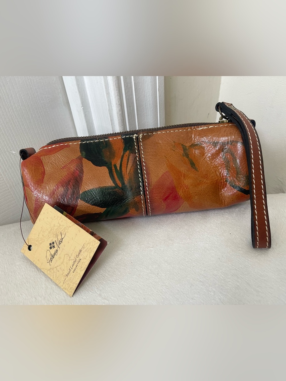 Patricia Nash Floral Leather Wristlet - Red, Orange, Green - Picture 2 of 9